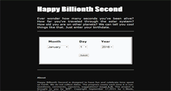 Desktop Screenshot of happybillionthsecond.com